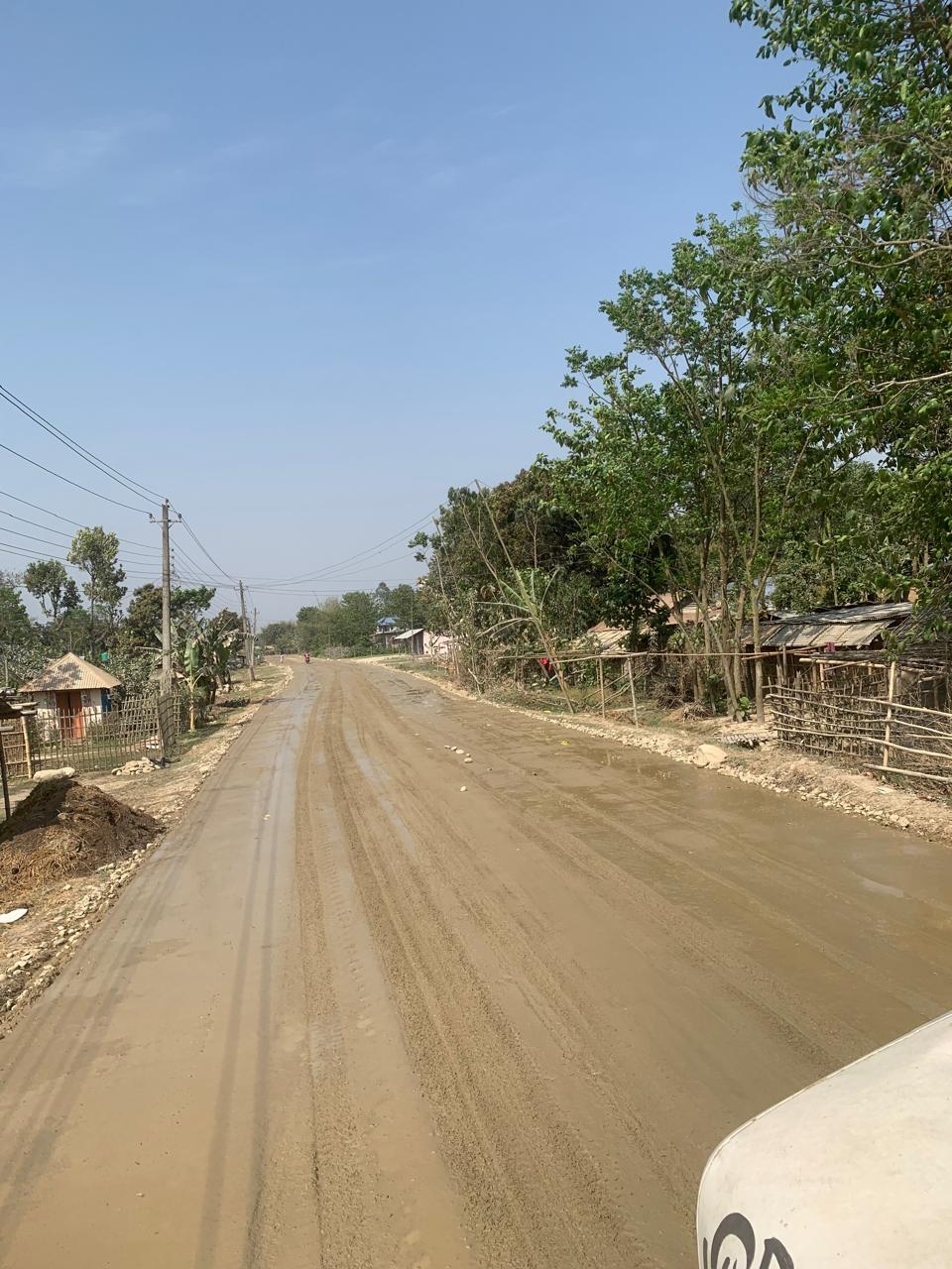 Road work at morang district